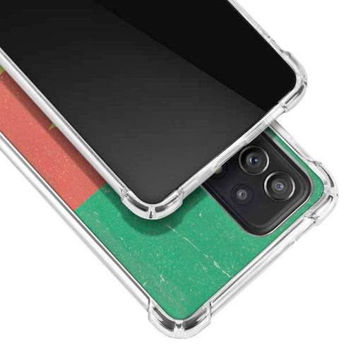 Cameroon Flag Distressed Galaxy A72 5G Clear Case